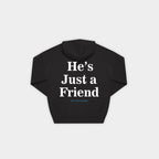 He's Just a Friend Black Oversized Hoodie