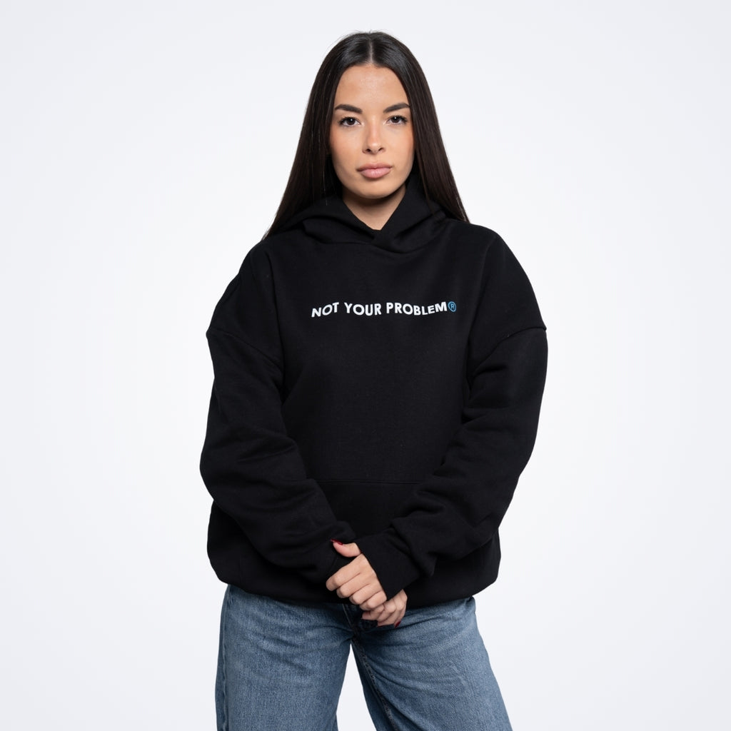 He's Just a Friend Black Oversized Hoodie