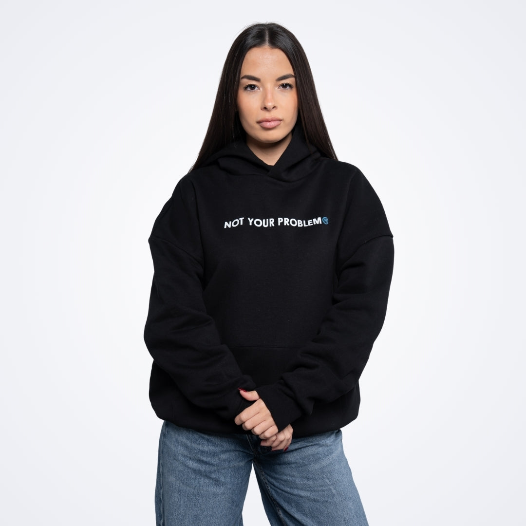 He's Just a Friend Black Oversized Hoodie